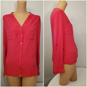 Atmosphere Red Button Up Blouse